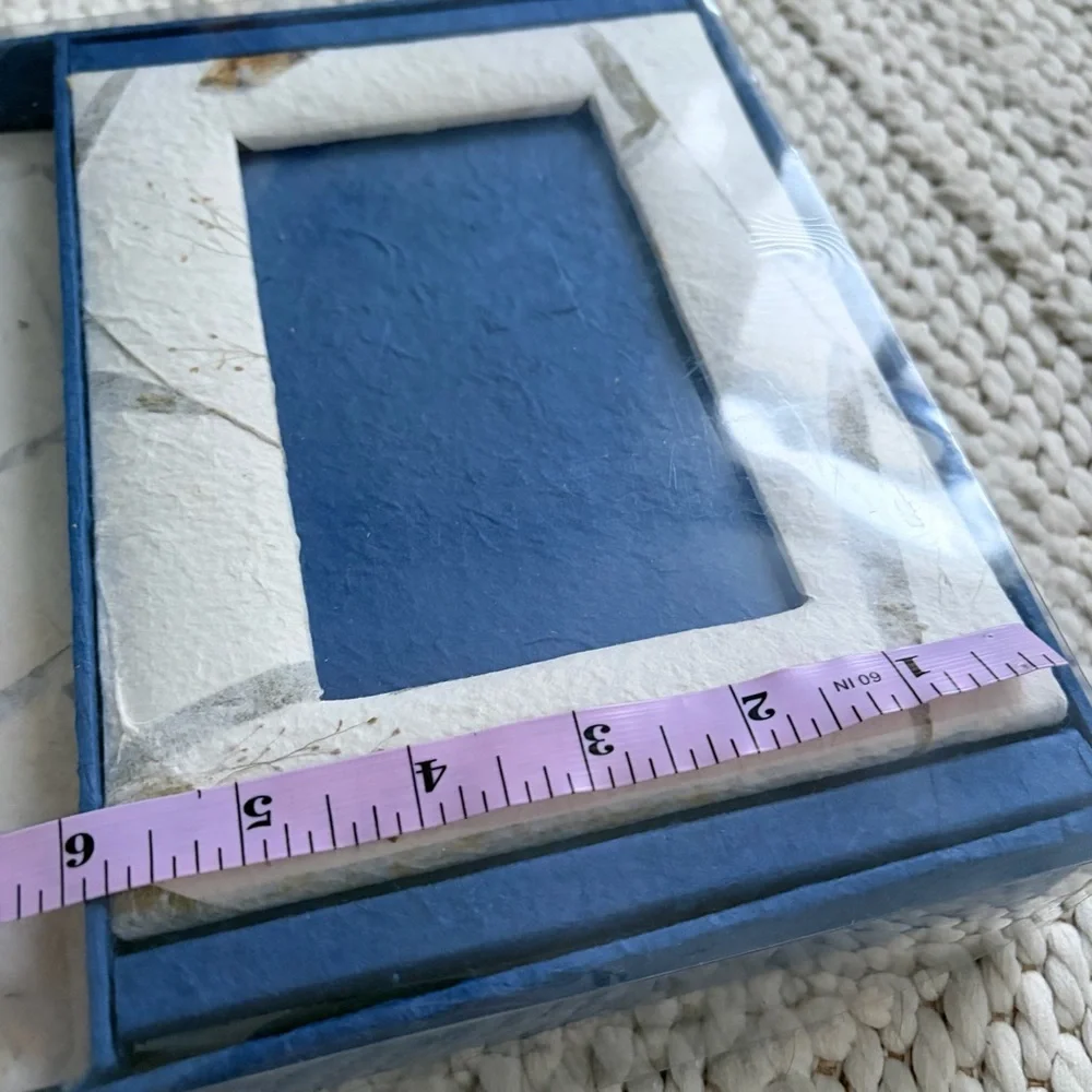 VTG 90s Dried Pressed Flowers Paper Picture Frame Photo Album Gift Set NEW NIB